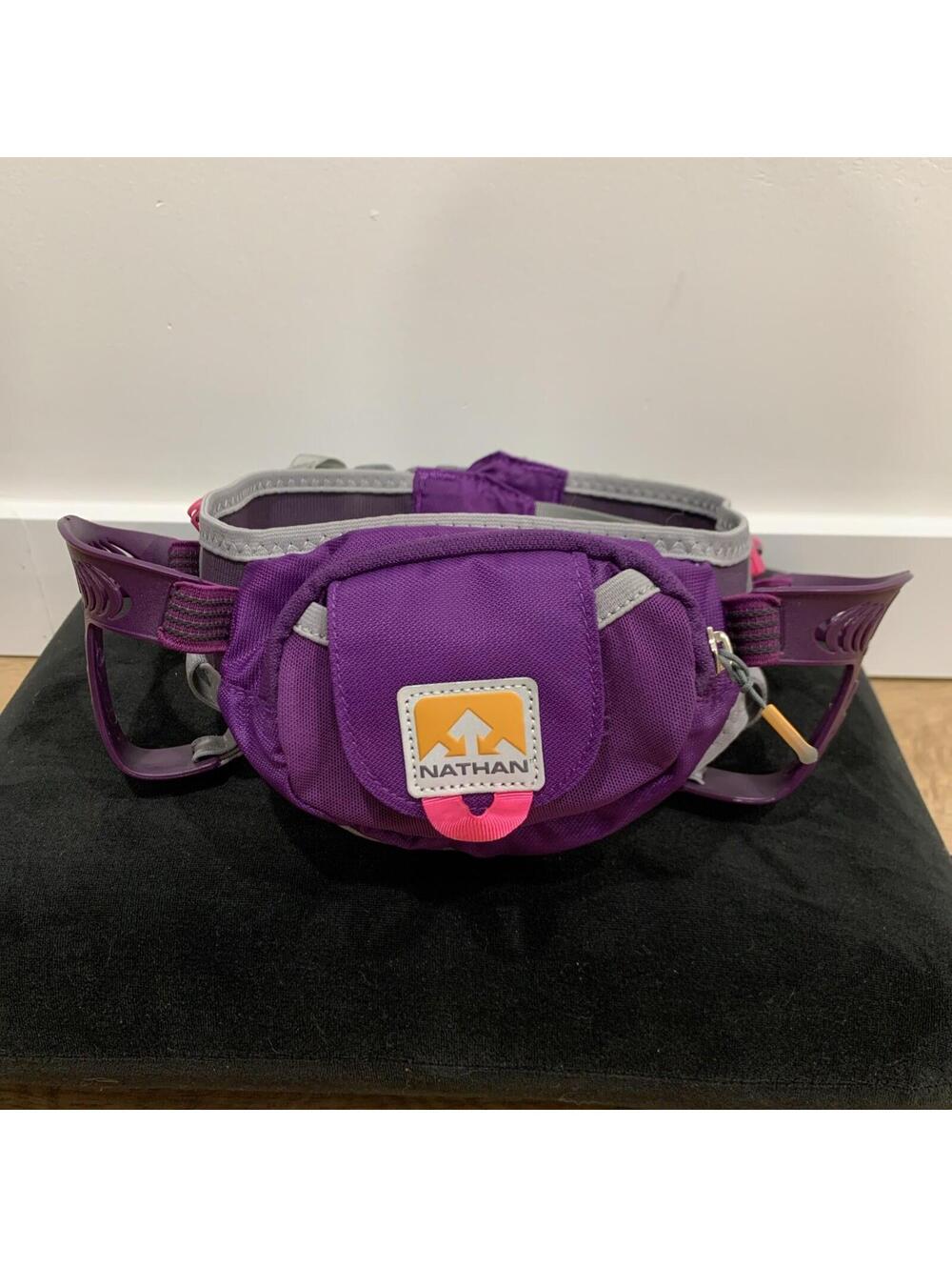 Nathan Purple Running Belt Hydration Waist Pack 2 Bottle Pockets